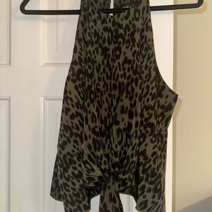 Fabrik dark green and black top